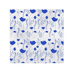 Blue Classy Tulips Square Satin Scarf (30  X 30 ) by ConteMonfrey