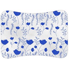 Blue Classy Tulips Velour Seat Head Rest Cushion by ConteMonfrey