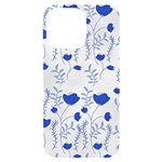 Blue Classy Tulips iPhone 14 Pro Max Black UV Print Case Front