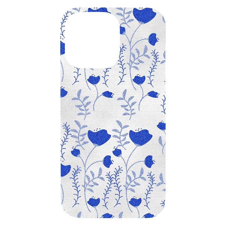 Blue Classy Tulips iPhone 14 Pro Max Black UV Print Case