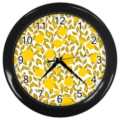 Blue Flowers On The Wall   Wall Clock (black) by ConteMonfrey