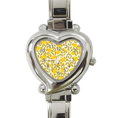 Blue Flowers On The Wall   Heart Italian Charm Watch by ConteMonfrey