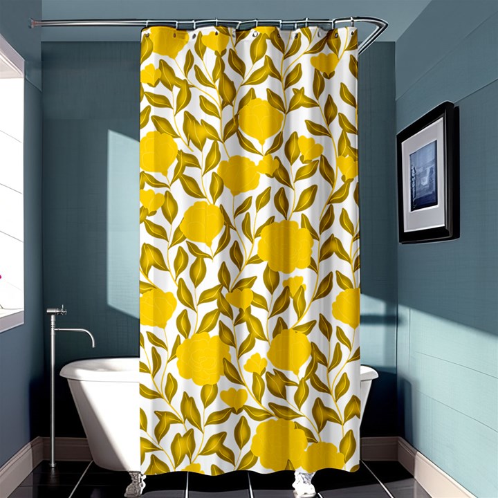 Blue flowers On The Wall   Shower Curtain 36  x 72  (Stall) 