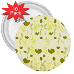 Yellow Classy Tulips  3  Buttons (10 Pack)  by ConteMonfrey