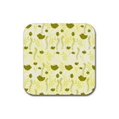 Yellow Classy Tulips  Rubber Coaster (square) by ConteMonfrey