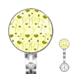 Yellow Classy Tulips  Stainless Steel Nurses Watch by ConteMonfrey