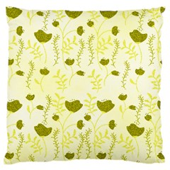 Yellow Classy Tulips  Large Premium Plush Fleece Cushion Case (one Side)