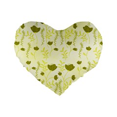 Yellow Classy Tulips  Standard 16  Premium Flano Heart Shape Cushions by ConteMonfrey