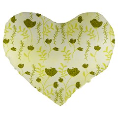 Yellow Classy Tulips  Large 19  Premium Flano Heart Shape Cushions by ConteMonfrey