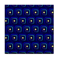 Blue Neon Squares - Modern Abstract Tile Coaster by ConteMonfrey