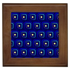 Blue Neon Squares - Modern Abstract Framed Tile by ConteMonfrey