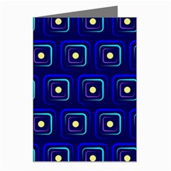 Blue Neon Squares - Modern Abstract Greeting Cards (pkg Of 8) by ConteMonfrey