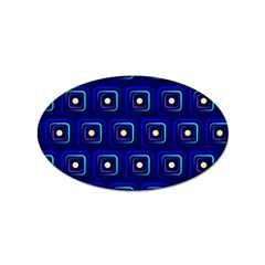 Blue Neon Squares - Modern Abstract Sticker Oval (10 Pack) by ConteMonfrey