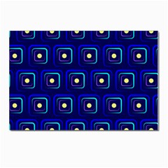 Blue Neon Squares - Modern Abstract Postcard 4 x 6  (pkg Of 10) by ConteMonfrey