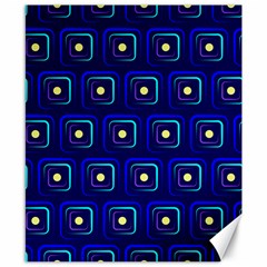 Blue Neon Squares - Modern Abstract Canvas 8  X 10  by ConteMonfrey