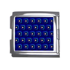 Blue Neon Squares - Modern Abstract Mega Link Italian Charm (18mm) by ConteMonfrey