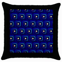 Blue Neon Squares - Modern Abstract Throw Pillow Case (black) by ConteMonfrey