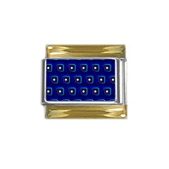 Blue Neon Squares - Modern Abstract Gold Trim Italian Charm (9mm) by ConteMonfrey