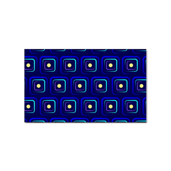 Blue Neon Squares - Modern Abstract Sticker (Rectangular)