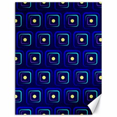 Blue Neon Squares - Modern Abstract Canvas 18  X 24  by ConteMonfrey