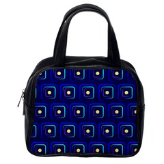 Blue Neon Squares - Modern Abstract Classic Handbag (one Side)