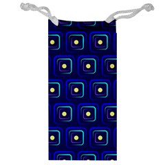 Blue Neon Squares - Modern Abstract Jewelry Bag by ConteMonfrey