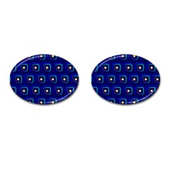 Blue Neon Squares - Modern Abstract Cufflinks (oval) by ConteMonfrey