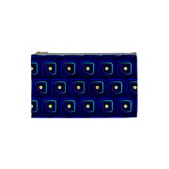 Blue Neon Squares - Modern Abstract Cosmetic Bag (small) by ConteMonfrey