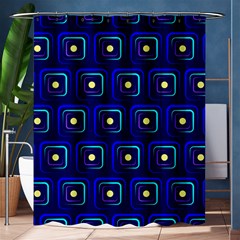 Blue Neon Squares - Modern Abstract Shower Curtain 60  X 72  (medium)  by ConteMonfrey