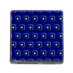 Blue Neon Squares - Modern Abstract Memory Card Reader (Square 5 Slot) Front