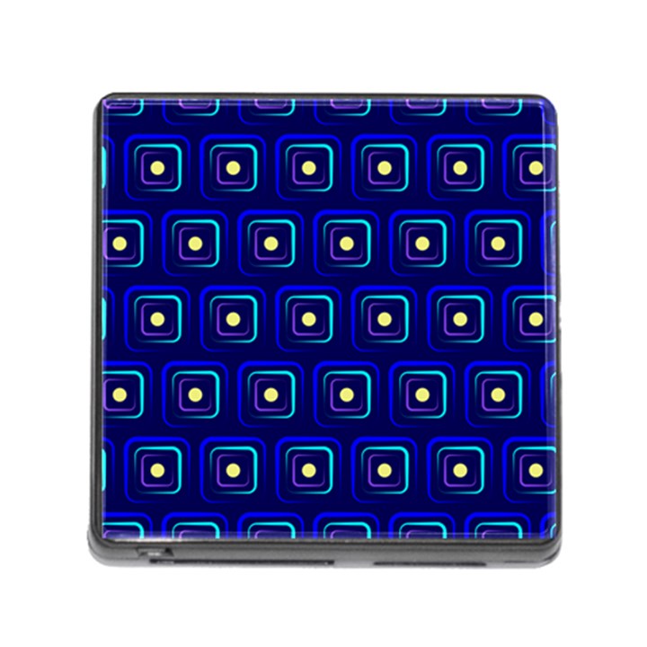 Blue Neon Squares - Modern Abstract Memory Card Reader (Square 5 Slot)