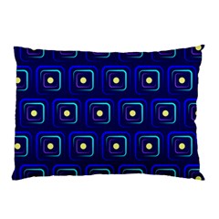 Blue Neon Squares - Modern Abstract Pillow Case by ConteMonfrey