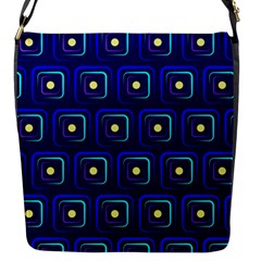 Blue Neon Squares - Modern Abstract Flap Closure Messenger Bag (s) by ConteMonfrey