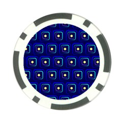 Blue Neon Squares - Modern Abstract Poker Chip Card Guard (10 Pack) by ConteMonfrey