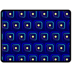 Blue Neon Squares - Modern Abstract Two Sides Fleece Blanket (large) by ConteMonfrey