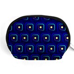 Blue Neon Squares - Modern Abstract Accessory Pouch (Medium) Front