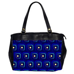 Blue Neon Squares - Modern Abstract Oversize Office Handbag (2 Sides) by ConteMonfrey