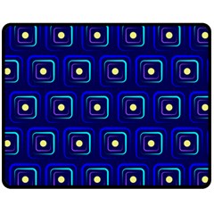 Blue Neon Squares - Modern Abstract Fleece Blanket (medium)