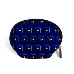 Blue Neon Squares - Modern Abstract Accessory Pouch (small) by ConteMonfrey