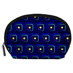 Blue Neon Squares - Modern Abstract Accessory Pouch (large) by ConteMonfrey