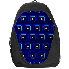 Blue Neon Squares - Modern Abstract Backpack Bag by ConteMonfrey