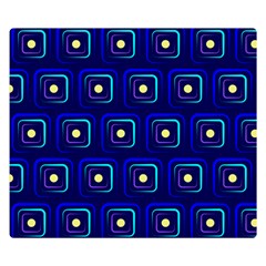 Blue Neon Squares - Modern Abstract Two Sides Premium Plush Fleece Blanket (small) by ConteMonfrey