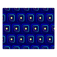 Blue Neon Squares - Modern Abstract Two Sides Premium Plush Fleece Blanket (large) by ConteMonfrey