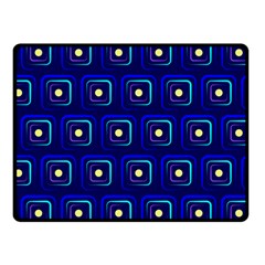 Blue Neon Squares - Modern Abstract Two Sides Fleece Blanket (small) by ConteMonfrey