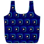 Blue Neon Squares - Modern Abstract Full Print Recycle Bag (XL) Back