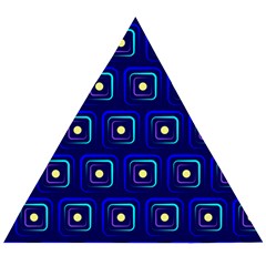 Blue Neon Squares - Modern Abstract Wooden Puzzle Triangle by ConteMonfrey