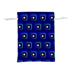 Blue Neon Squares - Modern Abstract Lightweight Drawstring Pouch (l) by ConteMonfrey