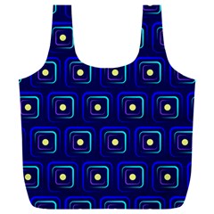 Blue Neon Squares - Modern Abstract Full Print Recycle Bag (xxxl) by ConteMonfrey