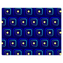 Blue Neon Squares - Modern Abstract Premium Plush Fleece Blanket (medium) by ConteMonfrey