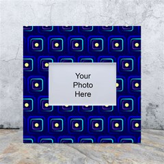 Blue Neon Squares - Modern Abstract White Box Photo Frame 4  X 6 